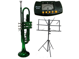 MERANO B Flat Green Trumpet with Case,MouthPiece,Oil,Golves+Free Music Stand,Metro Tuner MERANO B Flat Green Trumpet with Case,MouthPiece,Oil,Golves+Free Music Stand,Metro Tuner