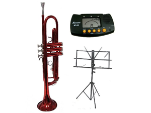 MERANO B Flat Red Trumpet with Case,MouthPiece,Oil,Golves+Free Music Stand,Metro Tuner MERANO B Flat Red Trumpet with Case,MouthPiece,Oil,Golves+Free Music Stand,Metro Tuner