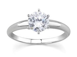 1/3 Carat Round Diamond Solitaire Ring in 14K White Gold 1/3 Carat Round Diamond Solitaire Ring in 14K White Gold