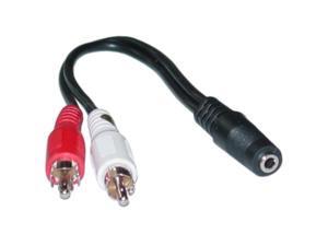 2 x RCA Male to 1 x 3.5mm Stereo Female Y-Cable 6 inch 2 x RCA Male to 1 x 3.5mm Stereo Female Y-Cable 6 inch