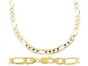 Mens 14k Yellow Gold Bracelet Figaro Link Solid 8mm 8.5 inches Mens 14k Yellow Gold Bracelet Figaro Link Solid 8mm 8.5 inches