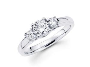 Semi Mount 3 Stone Diamond Engagement Ring 14k White Gold Setting Semi Mount 3 Stone Diamond Engagement Ring 14k White Gold Setting