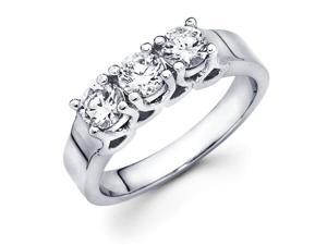Three Stone Diamond Ring Round Anniversary 14k White Gold (0.60 Carat) Three Stone Diamond Ring Round Anniversary 14k White Gold (0.60 Carat)