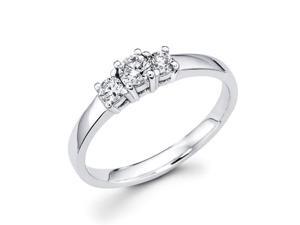 Round Three Stone Diamond Ring Anniversary 14k White Gold (1/3 Carat) Round Three Stone Diamond Ring Anniversary 14k White Gold (1/3 Carat)