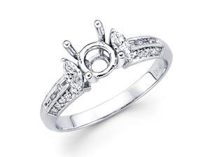Semi Mount Marquise Diamond Engagement Ring 18k White Gold (1/2 Carat) Semi Mount Marquise Diamond Engagement Ring 18k White Gold (1/2 Carat)