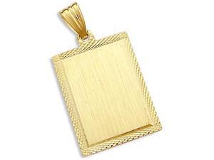 Dog Tag Pendant 14k Yellow Gold Name Tag Charm 1.50 inch Dog Tag Pendant 14k Yellow Gold Name Tag Charm 1.50 inch