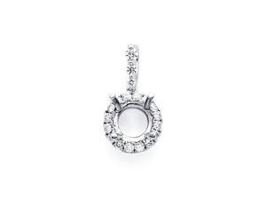 Diamond Solitaire Pendant Setting 14k White Gold Round Semi Mount Diamond Solitaire Pendant Setting 14k White Gold Round Semi Mount