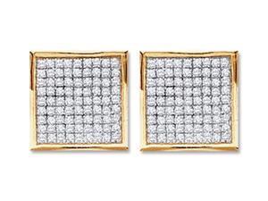 Diamond Stud Earrings Square 10k Yellow Gold Micro Pave (1/2 Carat) Diamond Stud Earrings Square 10k Yellow Gold Micro Pave (1/2 Carat)