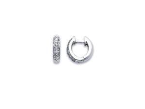 Small Hoop Diamond Earrings 14k White Gold Huggie Classic (1/3 Carat) Small Hoop Diamond Earrings 14k White Gold Huggie Classic (1/3 Carat)