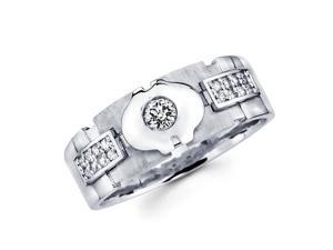 Mens Round Diamond Wedding Band 14k White Gold Ring (1/3 Carat) Mens Round Diamond Wedding Band 14k White Gold Ring (1/3 Carat)