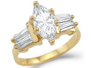 Marquise CZ Cubic Zirconia Womens Engagement Ring 14k Yellow Gold Marquise CZ Cubic Zirconia Womens Engagement Ring 14k Yellow Gold