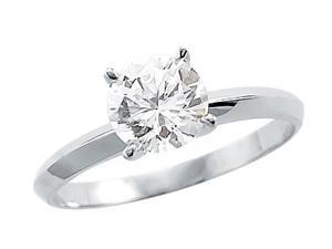 Solitaire Engagement Ring Round Cubic Zirconia 14k White Gold (1 CT) Solitaire Engagement Ring Round Cubic Zirconia 14k White Gold (1 CT)