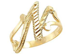 Letter Ring N Initial Band 14k Yellow Gold Cursive Alphabet Letter Ring N Initial Band 14k Yellow Gold Cursive Alphabet