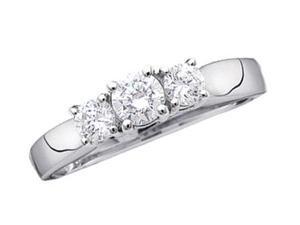 Three Stone Round Diamond Ring 14k White Gold Womens (0.25 Carat) Three Stone Round Diamond Ring 14k White Gold Womens (0.25 Carat)