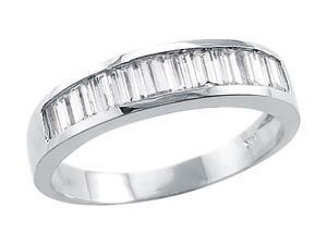Wedding 14k White Gold Band Channel Set Baguette Cubic Zirconia Ring Wedding 14k White Gold Band Channel Set Baguette Cubic Zirconia Ring