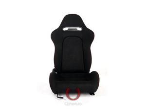 CPA1019 Black Cloth with Suede Insert and Outer Red Stitching Racing Seats CPA1019 Black Cloth with Suede Insert and Outer Red Stitching Racing Seats
