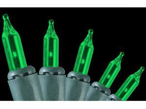 Set of 50 Green Everglow Mini Christmas Lights - Green Wire Set of 50 Green Everglow Mini Christmas Lights - Green Wire