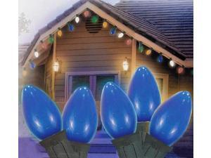 Set of 25 Opaque Blue C9 Christmas Lights - Green Wire Set of 25 Opaque Blue C9 Christmas Lights - Green Wire