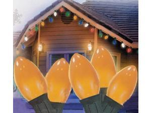 Set of 25 Opaque Gamboge Orange C7 Christmas Lights 11" Spacing - Green Wire Set of 25 Opaque Gamboge Orange C7 Christmas Lights 11" Spacing - Green Wire