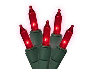 Set of 50 Red Everglow Mini Christmas Lights - Green Wire Set of 50 Red Everglow Mini Christmas Lights - Green Wire
