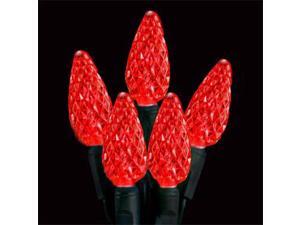 Set Of 35 LED C6 Strawberry Red Christmas Lights With Green Wire Set Of 35 LED C6 Strawberry Red Christmas Lights With Green Wire