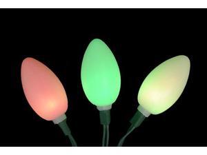 Set of 10 Opaque Pastel Color Changing LED C9 Christmas Lights - Green Wire Set of 10 Opaque Pastel Color Changing LED C9 Christmas Lights - Green Wire