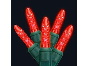 Set Of 50 LED C3 Red Mini Christmas Lights - Green Wire Set Of 50 LED C3 Red Mini Christmas Lights - Green Wire