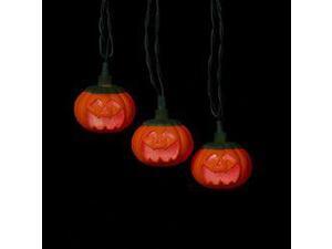 Set of 10 Light up the Night Smiling Pumpkin LED Novelty Halloween Lights Set of 10 Light up the Night Smiling Pumpkin LED Novelty Halloween Lights
