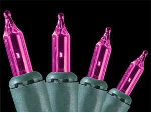 Set of 140 Pink Everglow Chasing Mini Christmas Lights - Green Wire Set of 140 Pink Everglow Chasing Mini Christmas Lights - Green Wire