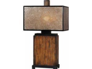 29" Rustic Wood, Black Metal & Natural Mica Rectangular Box Shade Table Lamp 29" Rustic Wood, Black Metal & Natural Mica Rectangular Box Shade Table Lamp