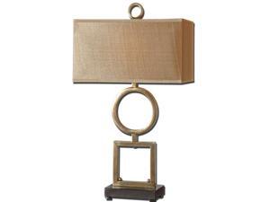 32" Geometric Coffee Bronze Metal & Golden Rectangular Box Shade Table Lamp 32" Geometric Coffee Bronze Metal & Golden Rectangular Box Shade Table Lamp