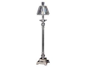 33" Silver Metal, Glass & Crystal Round Tapered Shade Buffet Table Lamp 33" Silver Metal, Glass & Crystal Round Tapered Shade Buffet Table Lamp