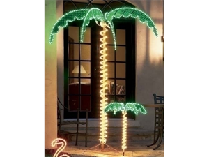 7' Tropical Lighted Holographic Rope Light Outdoor Palm Tree 7' Tropical Lighted Holographic Rope Light Outdoor Palm Tree