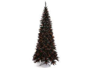 6.5' Pre-Lit Black Fir Slim Artificial Halloween/Christmas Tree - Orange Lights 6.5' Pre-Lit Black Fir Slim Artificial Halloween/Christmas Tree - Orange Lights