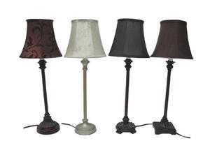 Set of 4 Sleek and Elegant Buffet Lamps with Color Coordinating Fabric Shades Set of 4 Sleek and Elegant Buffet Lamps with Color Coordinating Fabric Shades