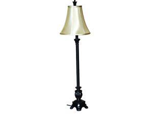 33" Dark Chocolate Brown Buffet Lamp with Shiny Cream Colored Fabric Shade 33" Dark Chocolate Brown Buffet Lamp with Shiny Cream Colored Fabric Shade
