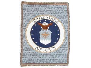 United States Air Force Crest Afghan Throw Tapestry - 50" x 70" United States Air Force Crest Afghan Throw Tapestry - 50" x 70"