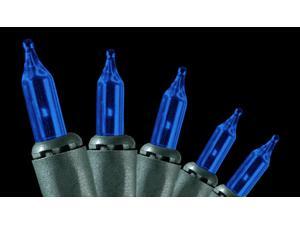 Set of 100 Commercial Grade Blue Everglow Mini Christmas Lights - Green Wire Set of 100 Commercial Grade Blue Everglow Mini Christmas Lights - Green Wire