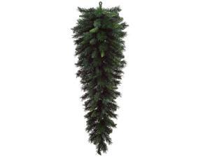 60" Large Artificial Green Pine Christmas Teardrop Swag - Unlit 60" Large Artificial Green Pine Christmas Teardrop Swag - Unlit