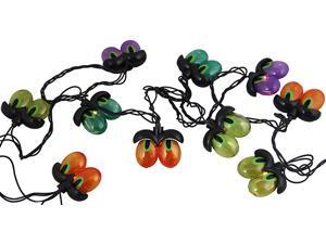 Set of 10 Multi-Color Spooky Eyeball Halloween Lights - Black Wire Set of 10 Multi-Color Spooky Eyeball Halloween Lights - Black Wire
