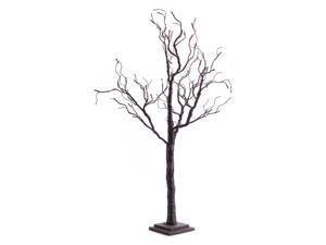 48" Pre-Lit Black Glitter Swirly Artificial Halloween Tree - Orange LED Lights 48" Pre-Lit Black Glitter Swirly Artificial Halloween Tree - Orange LED Lights