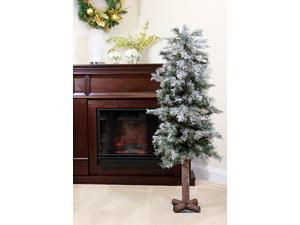 4' x 24" Frosted and Glittered Woodland Alpine Artificial Christmas Tree - Unlit 4' x 24" Frosted and Glittered Woodland Alpine Artificial Christmas Tree - Unlit