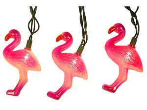 Set of 10 Tropical Pink Flamingo Party Novelty Christmas Lights - Green Wire Set of 10 Tropical Pink Flamingo Party Novelty Christmas Lights - Green Wire