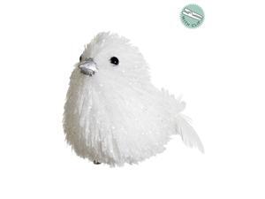6.5" Tell a Story Winter White Glittered Bird Clip-On Christmas Ornament 6.5" Tell a Story Winter White Glittered Bird Clip-On Christmas Ornament