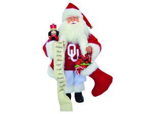 NCAA Oklahoma Sooners Santa Claus Christmas Figure with Nutcracker and Stocking NCAA Oklahoma Sooners Santa Claus Christmas Figure with Nutcracker and Stocking