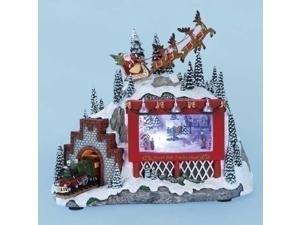 8.25" Amusements Lighted Musical Animated Santa, Billboard and Train Christmas Scene Decoration 8.25" Amusements Lighted Musical Animated Santa, Billboard and Train Christmas Scene Decoration