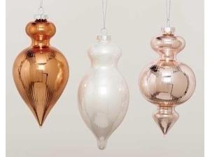 5.5" Shiny Pink Blush Ribbed Glass Finial Christmas Ornament 5.5" Shiny Pink Blush Ribbed Glass Finial Christmas Ornament