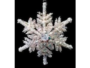 Jeweled Snowflake with Flower Tealight Hanging Christmas Ornament 6.5" Jeweled Snowflake with Flower Tealight Hanging Christmas Ornament 6.5"