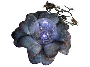 15" LED Lighted Solar Powered Blue Flower Garden Lawn Stake 15" LED Lighted Solar Powered Blue Flower Garden Lawn Stake