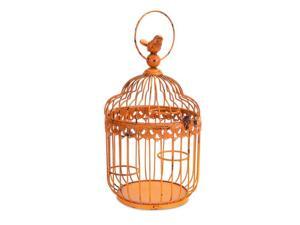 Pack of 2 Elegant Vintage Chic Orange Metal Birdcage Tea Light Candle Birdcage Holders Pack of 2 Elegant Vintage Chic Orange Metal Birdcage Tea Light Candle Birdcage Holders